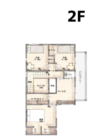 間取り画像2:古三津モデルハウス<10号地>